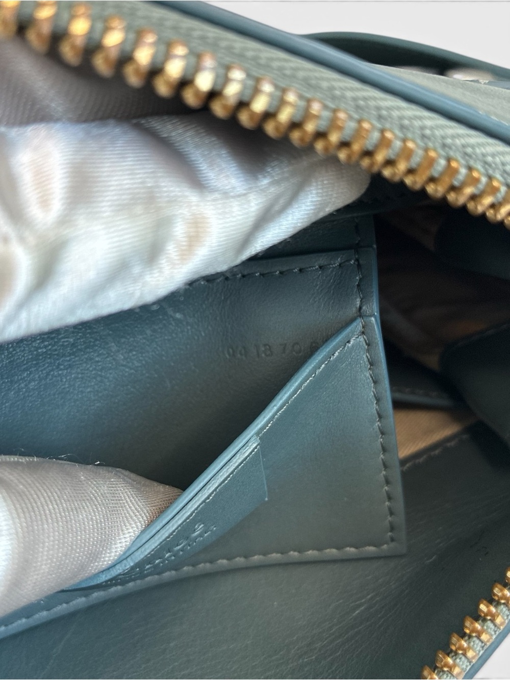 Chloé Roy Small Leather Shoulder Crossbody Bag Blue Green Gold Hardware - Picture 8 of 11